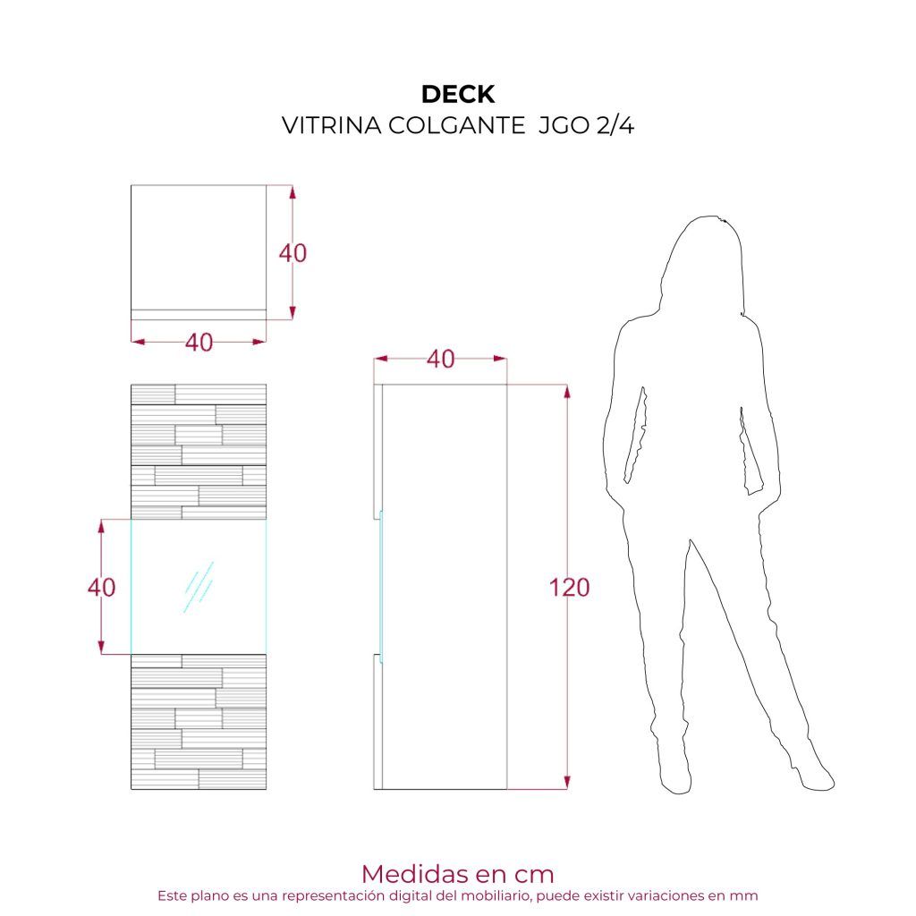 Vitrina colgante juego 2/4 Deck – Maple